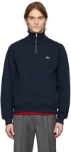 Lacoste Mens Core Essentials Quarter Zip Sweatshirt In Navy In 166 Navy