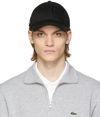 Lacoste Black Cotton Contrast Strap Cap In 031 Black