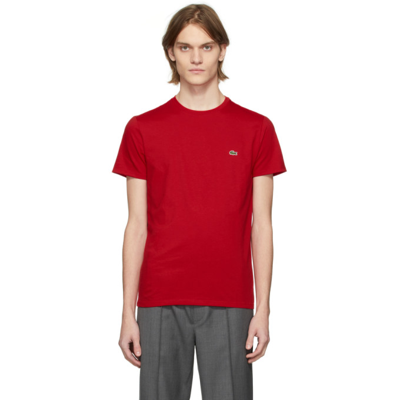 Lacoste Kids' Plain Cotton Jersey T-shirt - 12 Years In Red