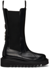 TOGA BLACK LEATHER MID-CALF CHELSEA BOOTS