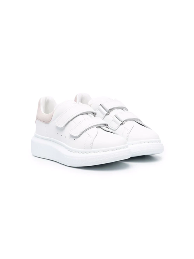 Alexander Mcqueen Kids' Touch-strap Low-top Trainers In White