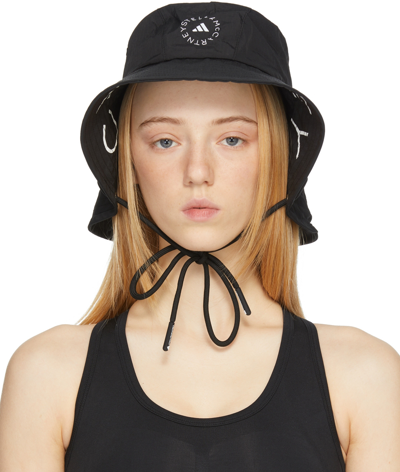 Adidas By Stella Mccartney Logo-print Bucket Hat In Black