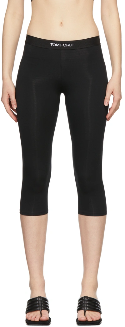 Tom Ford Black Biker Cropped Legging Shorts