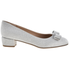 Ferragamo Ladies Vara Bow Pump Glitter Shoe Size 9 In Grey