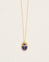 Piercing Inlay Scarab Pendant In Gold
