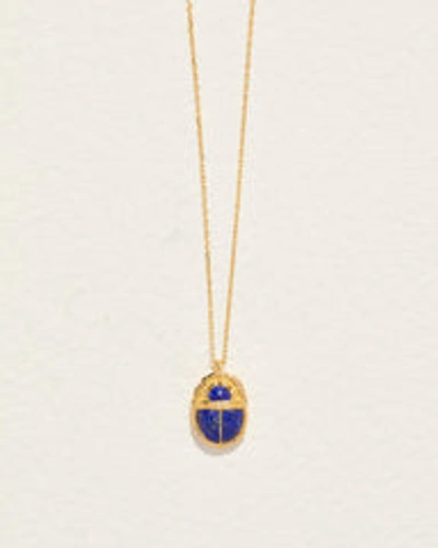 Piercing Inlay Scarab Pendant In Gold