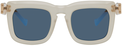 Grey Ant Blitz 49mm Round Sunglasses In White/ Blue