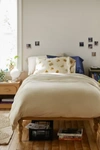 Urban Outfitters Cozy Jersey Duvet Set In Cream