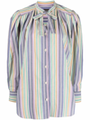 Isabel Marant Tiverna Striped Cotton Poplin Shirt In Viola