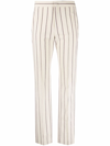 Isabel Marant Stripe Print White Slim Fit Pants In Neutro