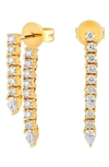 Ef Collection Diamond Teardrop Fringe Earrings In Yellow Gold