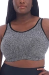 Goddess Mid-impact Wire-free Sports Bra In Pewter Heather