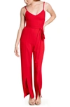 Dress The Population Stevie Jumpsuit Dress In Rouge