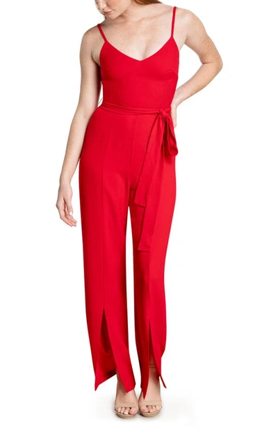Dress The Population Stevie Jumpsuit Dress In Rouge