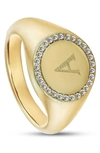 ARGENTO VIVO STERLING SILVER SMALL ROUND PERSONALIZED SIGNET RING