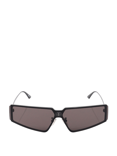 Balenciaga Shield 2.0 Rectangular Sunglasses In Black-black-grey