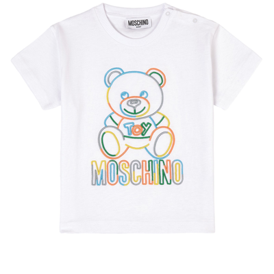 Moschino Kid-teen Kids' Maxi Branded Graphic T-shirt Optical White