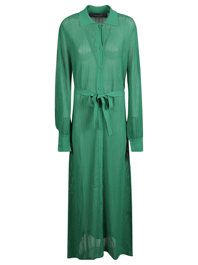 Federica Tosi Bow-waist Long Dress In Green