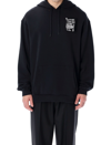 Fred Perry Printed Patch Long-sleeve Hoodie In Black