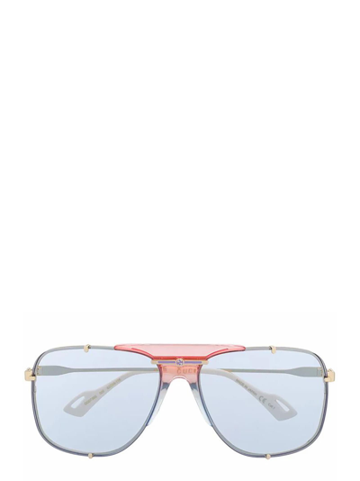 Gucci Pilot-frame Tinted Sunglasses In Gold