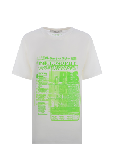 Philosophy Di Lorenzo Serafini T-shirt  Logo In Cotone In Bianco