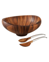 Nambe Butterfly Salad Bowl With Servers