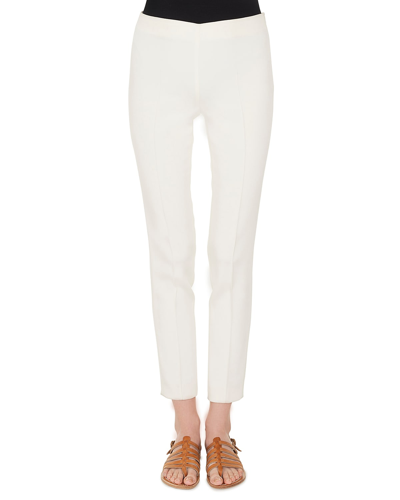 Akris Melissa Mid-rise Slim-leg Trousers In Off White