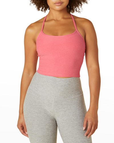 Beyond Yoga Space-dye Slim Racerback Cropped Tank In Pink Crush Rose