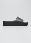 Balenciaga Womens Black Mono Platform Rubber Pool Slides 5 In Noir