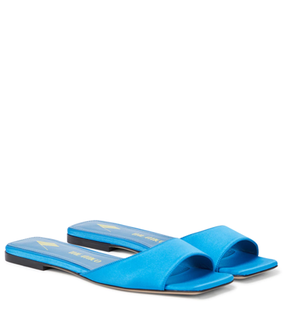 Attico The  Devon Satin Sandal In Blue