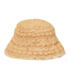 Zimmermann Postcard Fringed Crocheted Straw Bucket Hat In Straw