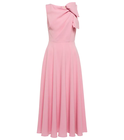 Roksanda Brigitte Bow-shoulder Crepe Midi Dress In Light Rose