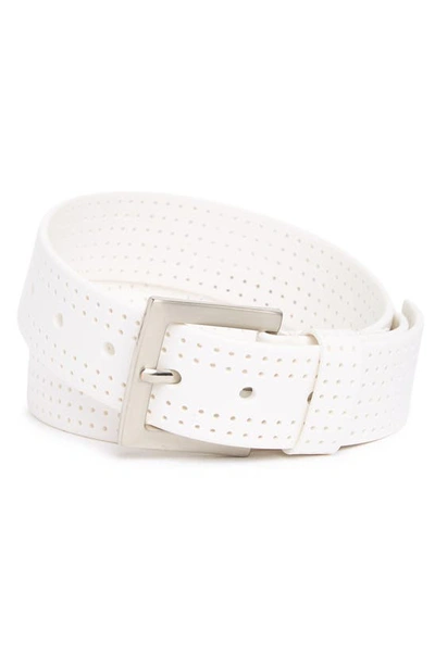 Pga Tour Perforated Silicone Belt In Wht