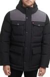 Levi's 4 Pocket Puffer Jacket In Black/ Charcoal