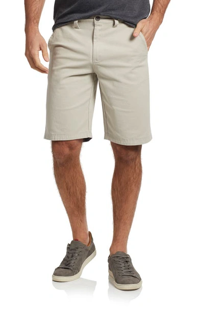 Flag And Anthem Stretch Twill Shorts In Silver Birch