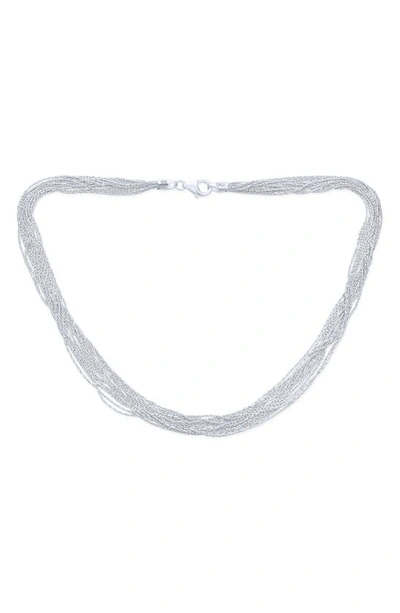 Bling Jewelry Sterling Silver Stand Out Chain Multilayer Necklace In Silver-1