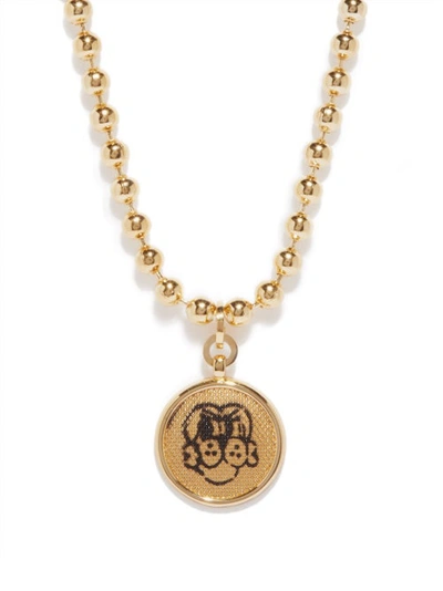 Givenchy X Chito Men's Finesse Pup Dog Tag-effect Pendant Necklace In Golden