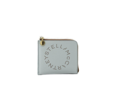 Stella Mccartney Stella Logo Card Holder In Eco-leather In Mist