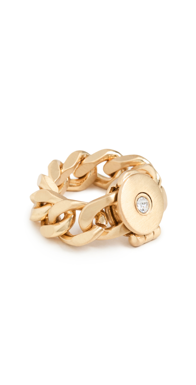 Demarson Luca Chain Ring In Satin Gold