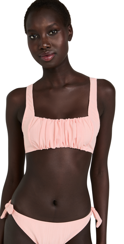 Minkpink Cecily Ruched Bikini Top In Blush