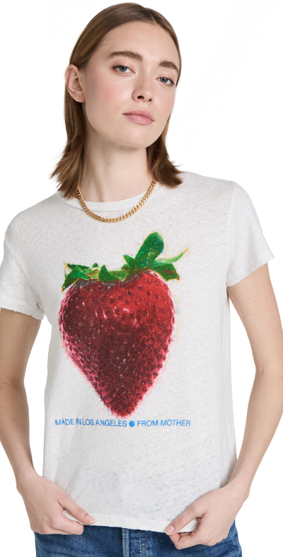 Mother The Sinful Graphic Crewneck Tee In Strawberry