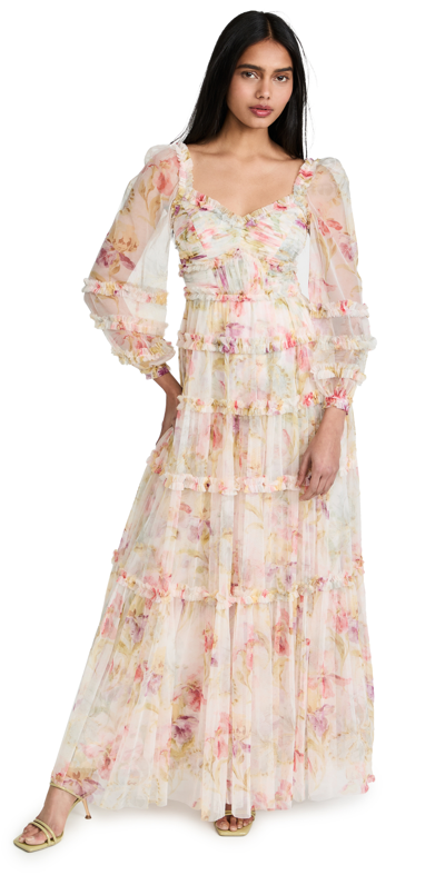 Needle & Thread Iris Bloom Ballerina Dress In Moonshine