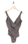 Miraclesuit ® Illusionist Crossover One-piece Swimsuit In Mineral Grey
