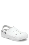 Crocs Baya Faux Fur Lined Clog In Whi/lgr