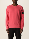 Stone Island Sweatshirt In Malfilè Cotton In Fuchsia