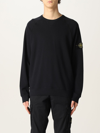 Stone Island Sweatshirt In Malfilè Cotton In Black