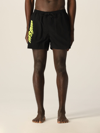 Msgm Logo Print Bermuda In Black