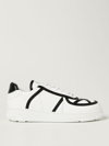 Gcds Nami Bicolor Leather Sneakers In White