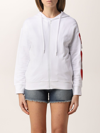 Love Moschino Sweatshirt With Cut-out And Heart Patches In White