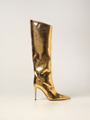 Alexandre Vauthier Boots With Python Print In Gold